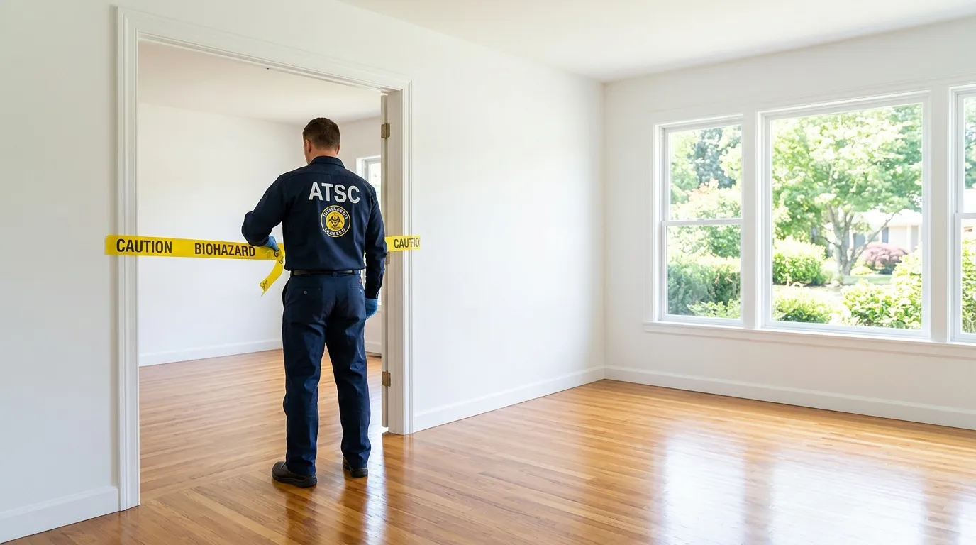 Certified biohazard cleanup crew performing Trauma Scene Cleanup in Griffith